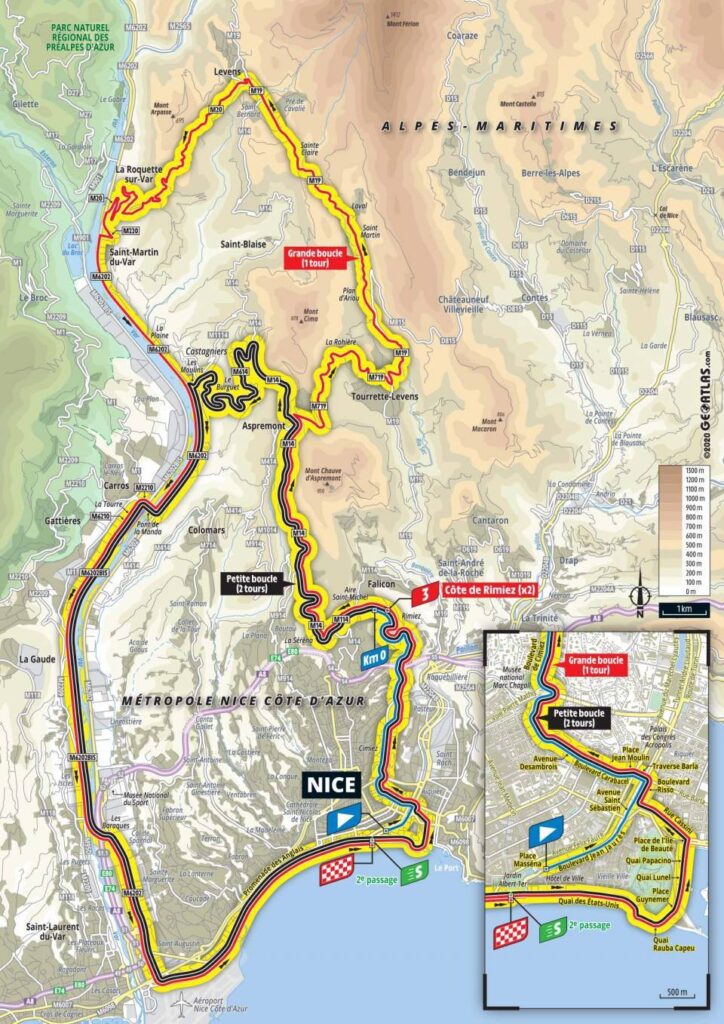 trasa 1. etapy Tour de France 2020