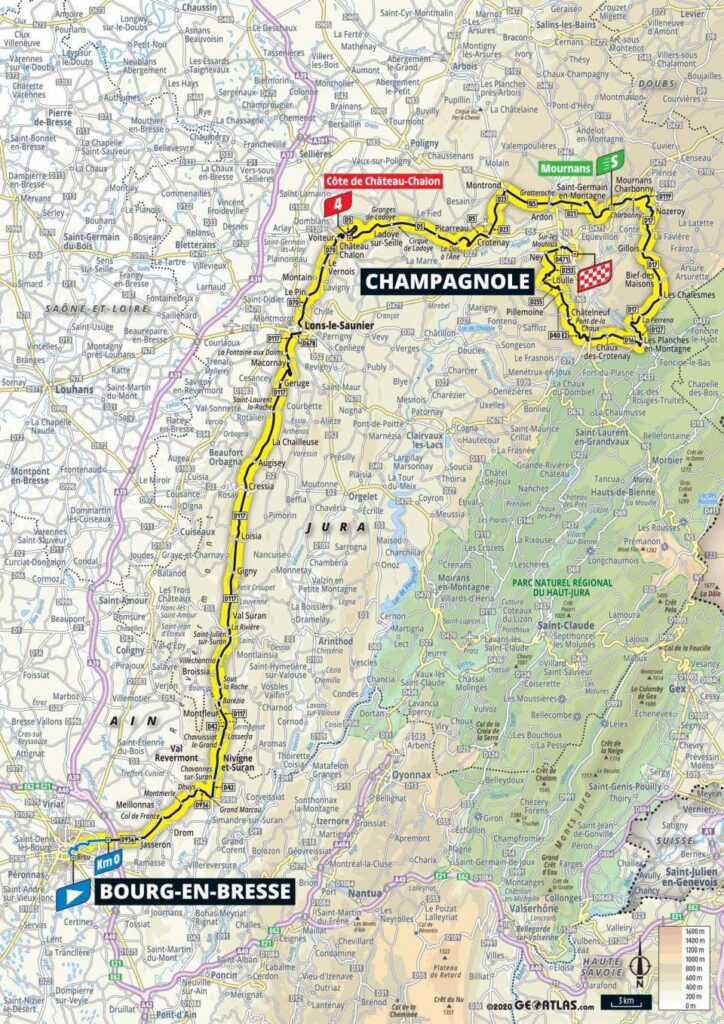 19. etapa Tour de France 2020 mapa