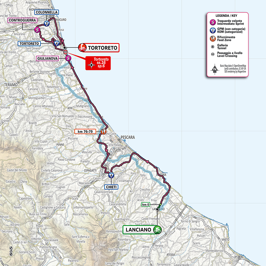 10. etapa Giro d'Italia 2020 mapa