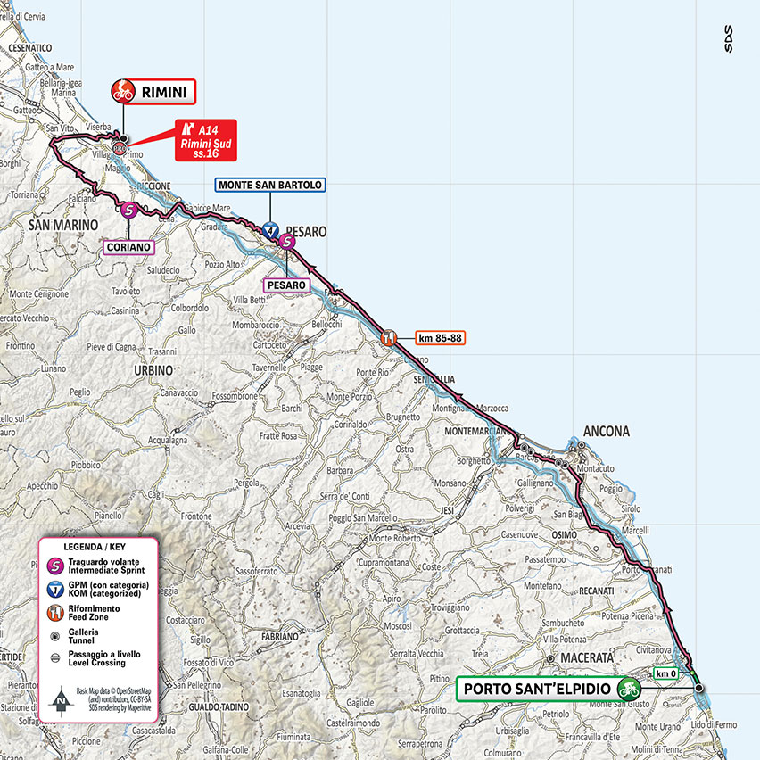 11. etapa Giro d'Italia 2020 mapa