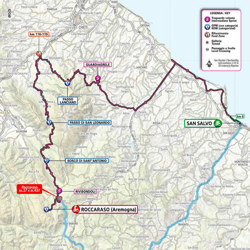 9. etapa Giro d'Italia 2020 mapa