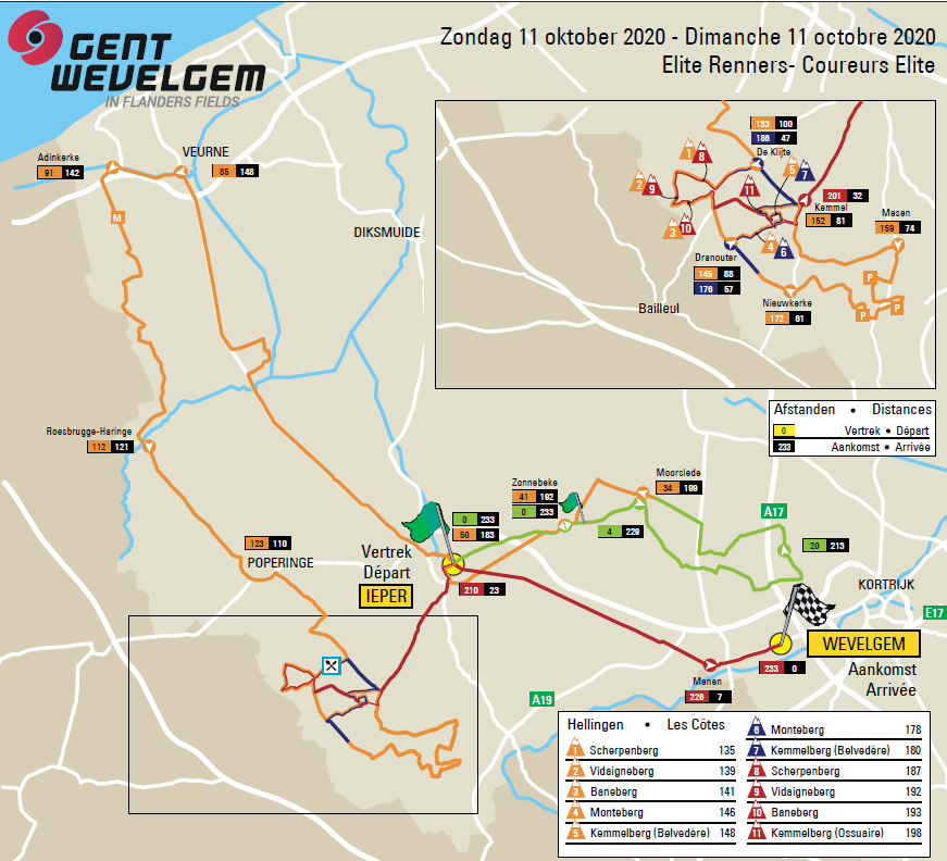 Gent-Wevelgem 2020 mapa