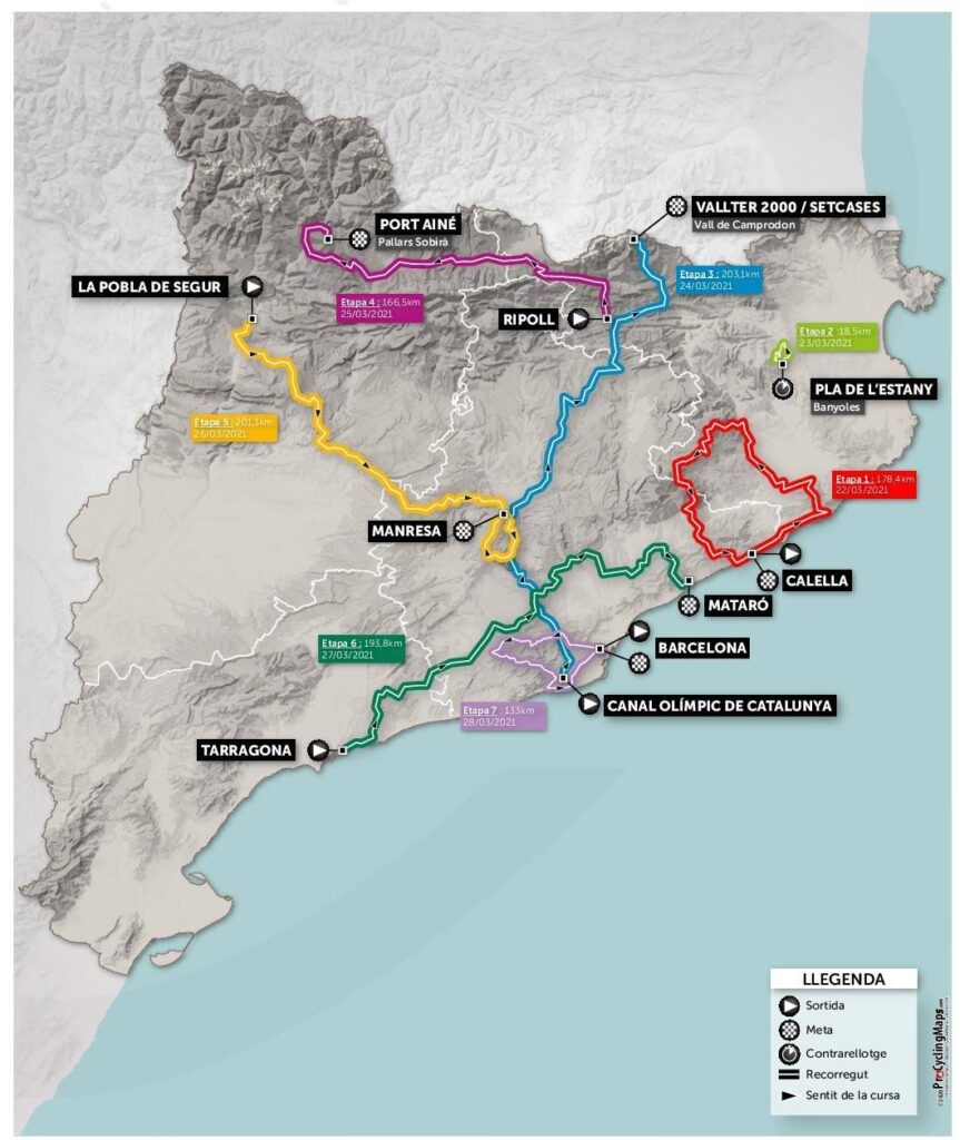 Okolo Katalánska 2021 trasa