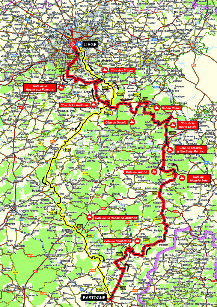 Trasa Liége - Bastogne - Liége 2021
