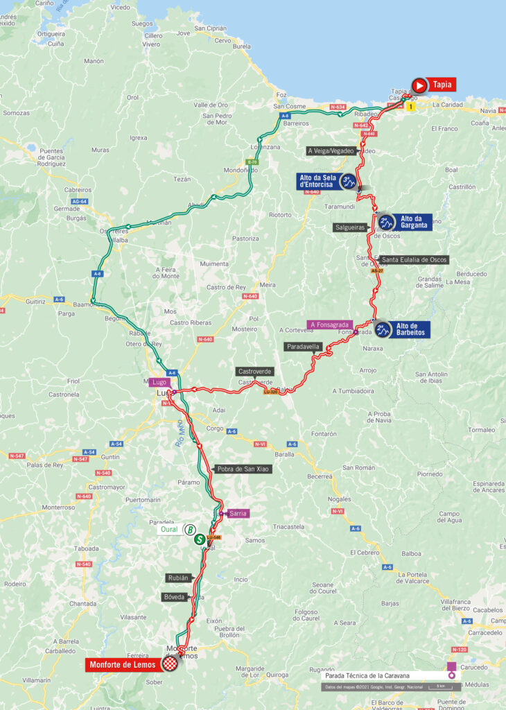 19. etapa Vuelta a Espaňa 2021 mapa trasa